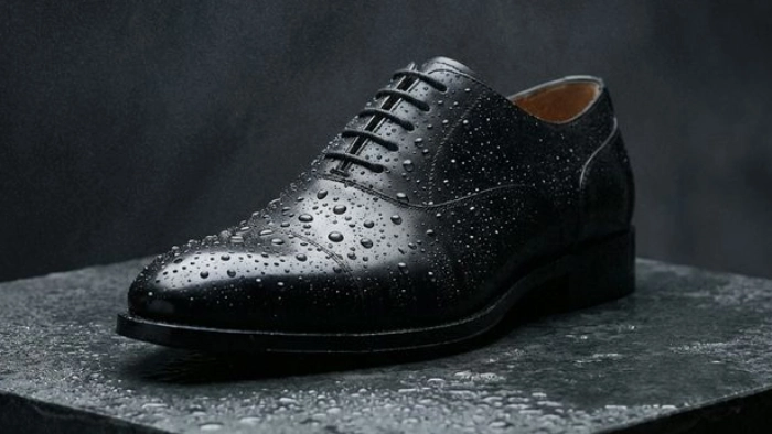 水を弾く防水機能付きのビジネスシューズ