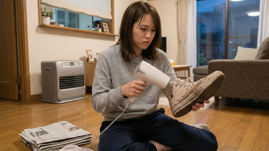 濡れた靴を早く乾かす方法！ドライヤーや新聞紙がない場合の代替案もご紹介