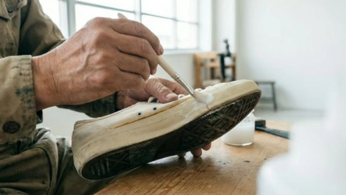 ワイドハイターを筆で塗っている様子