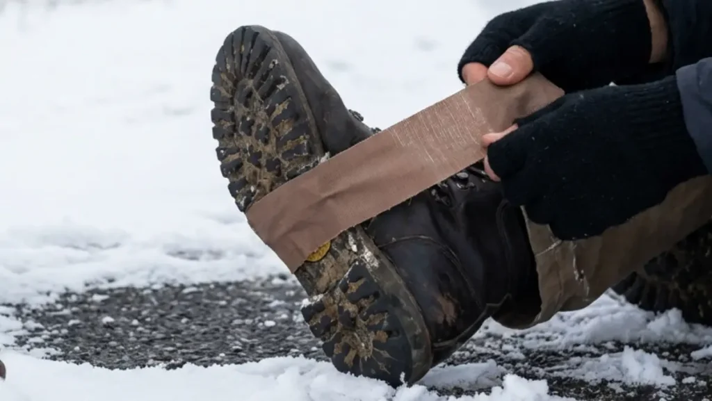 靴の滑り止めはガムテープで代用できる？剥がれない貼り方と注意点