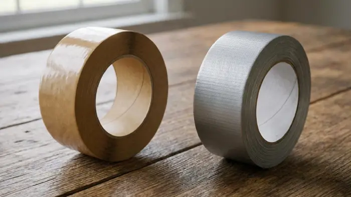 紙ガムテープと布ガムテープの質感比較