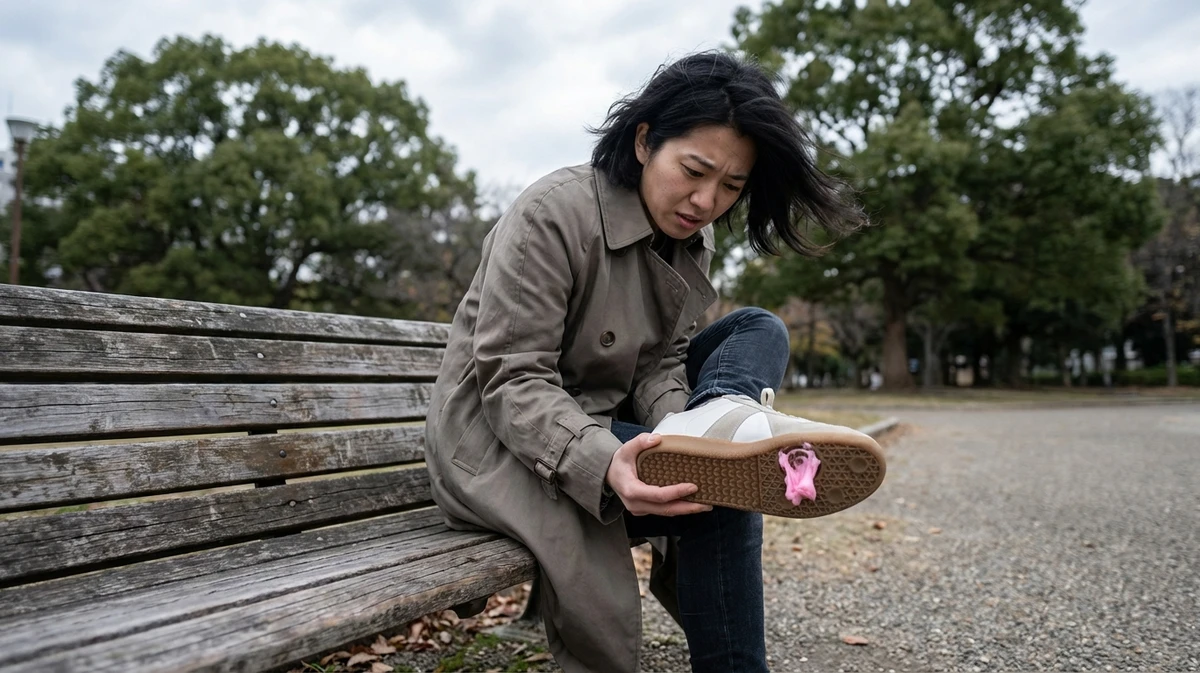 靴底についたガムを効果的に取る方法のイメージ画像
